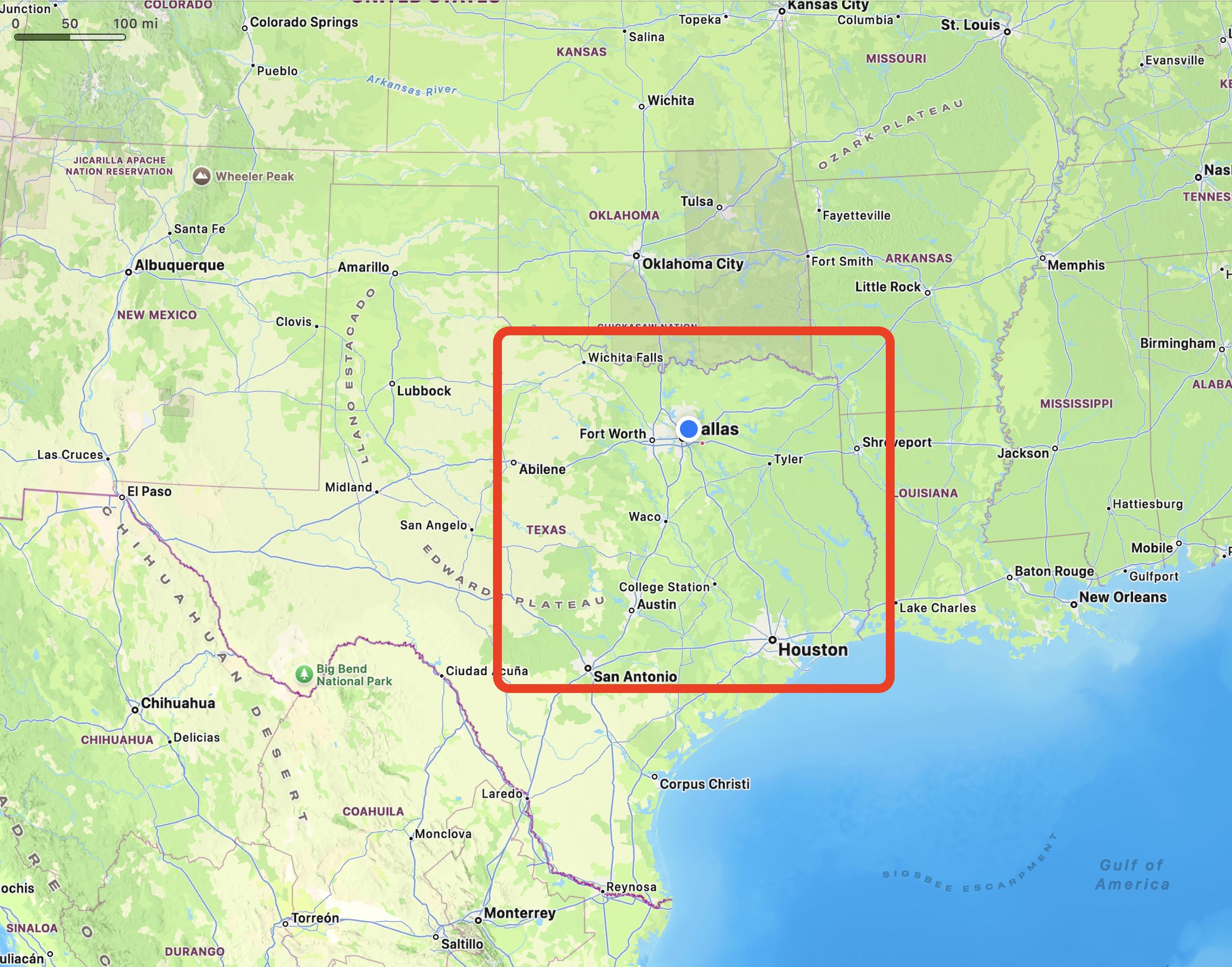 Green Forever Turf Texas service area map covering North Texas, Central Texas, and beyond