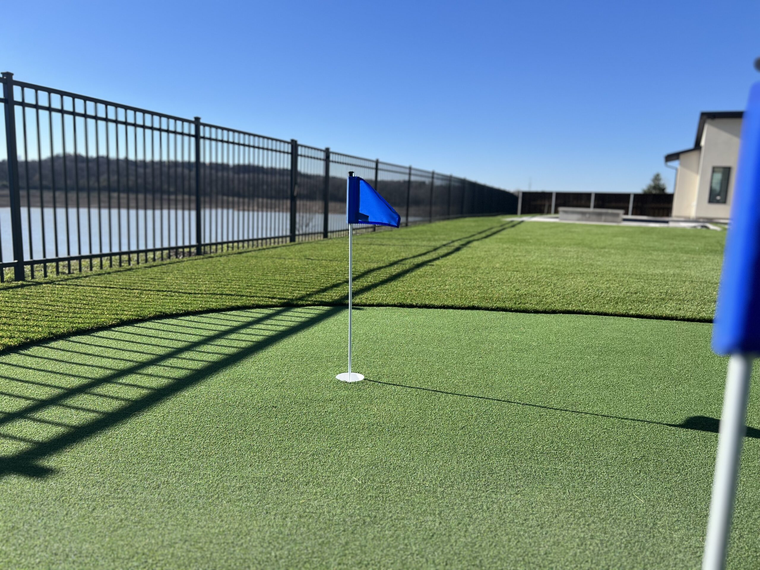 Complete backyard transformation with artificial turf by Green Forever Turf