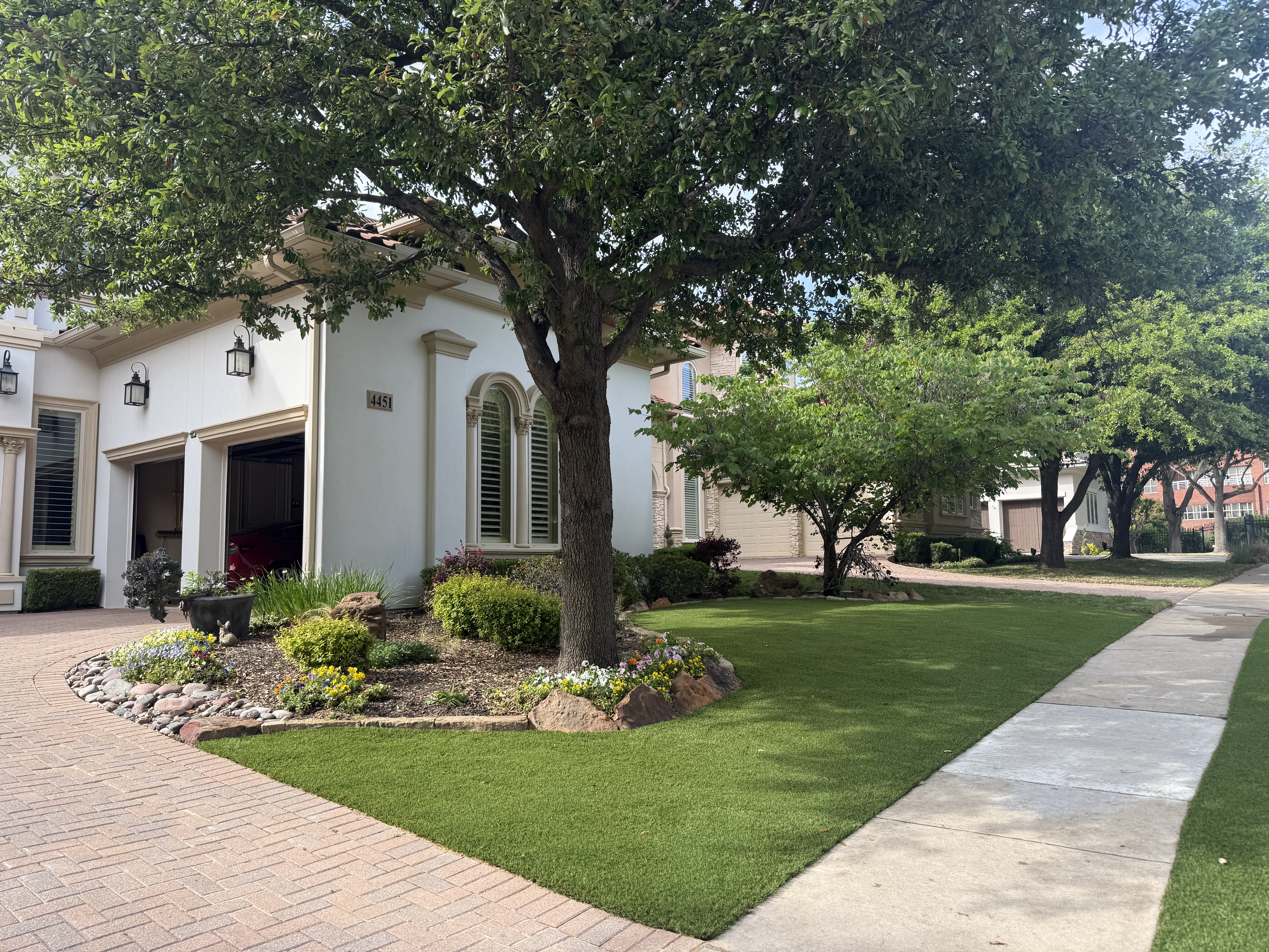 After — finished artificial turf lawn installation by Green Forever Turf Texas