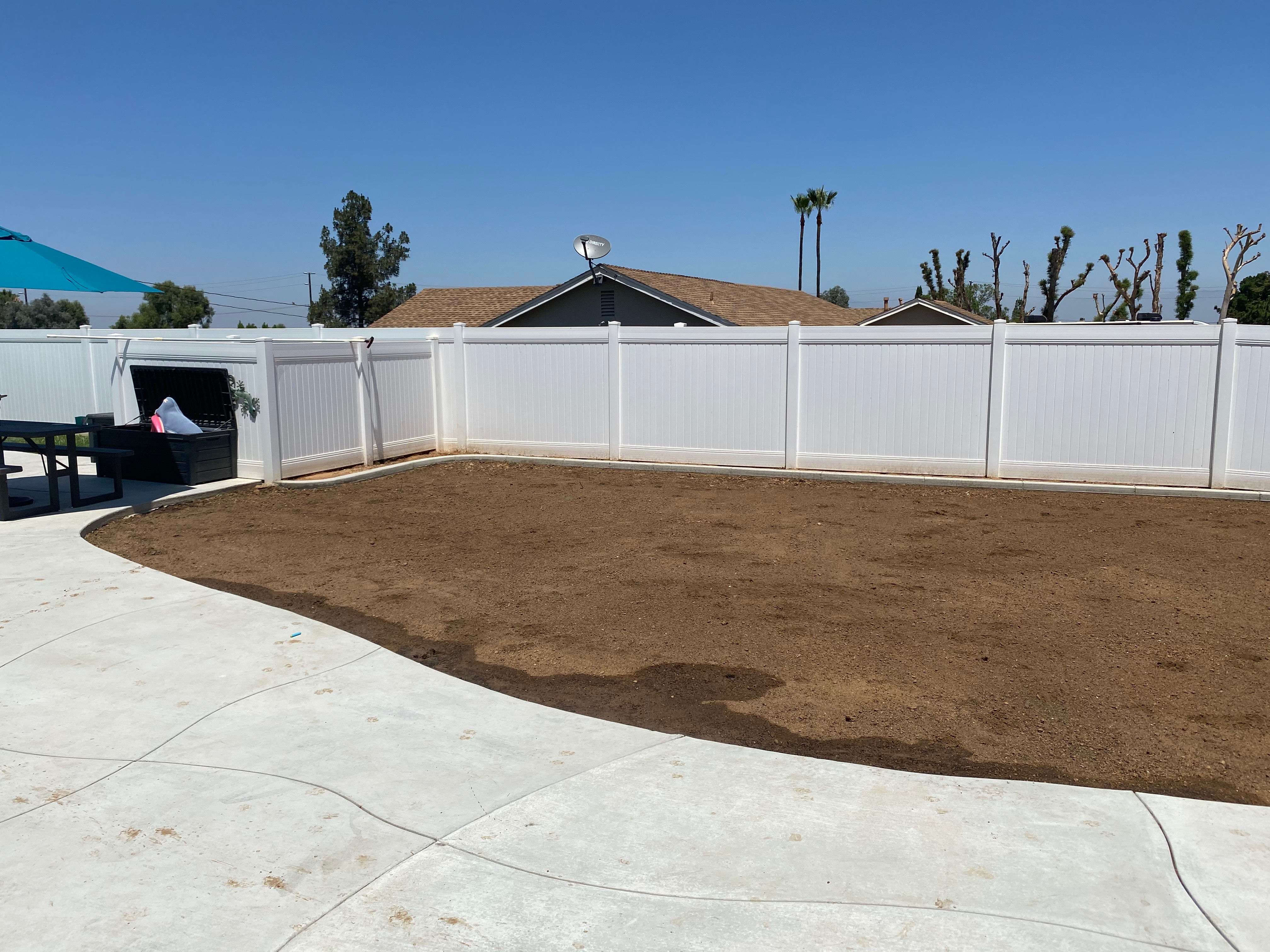Before — backyard prepared for artificial turf and putting green installation by Green Forever Turf Texas