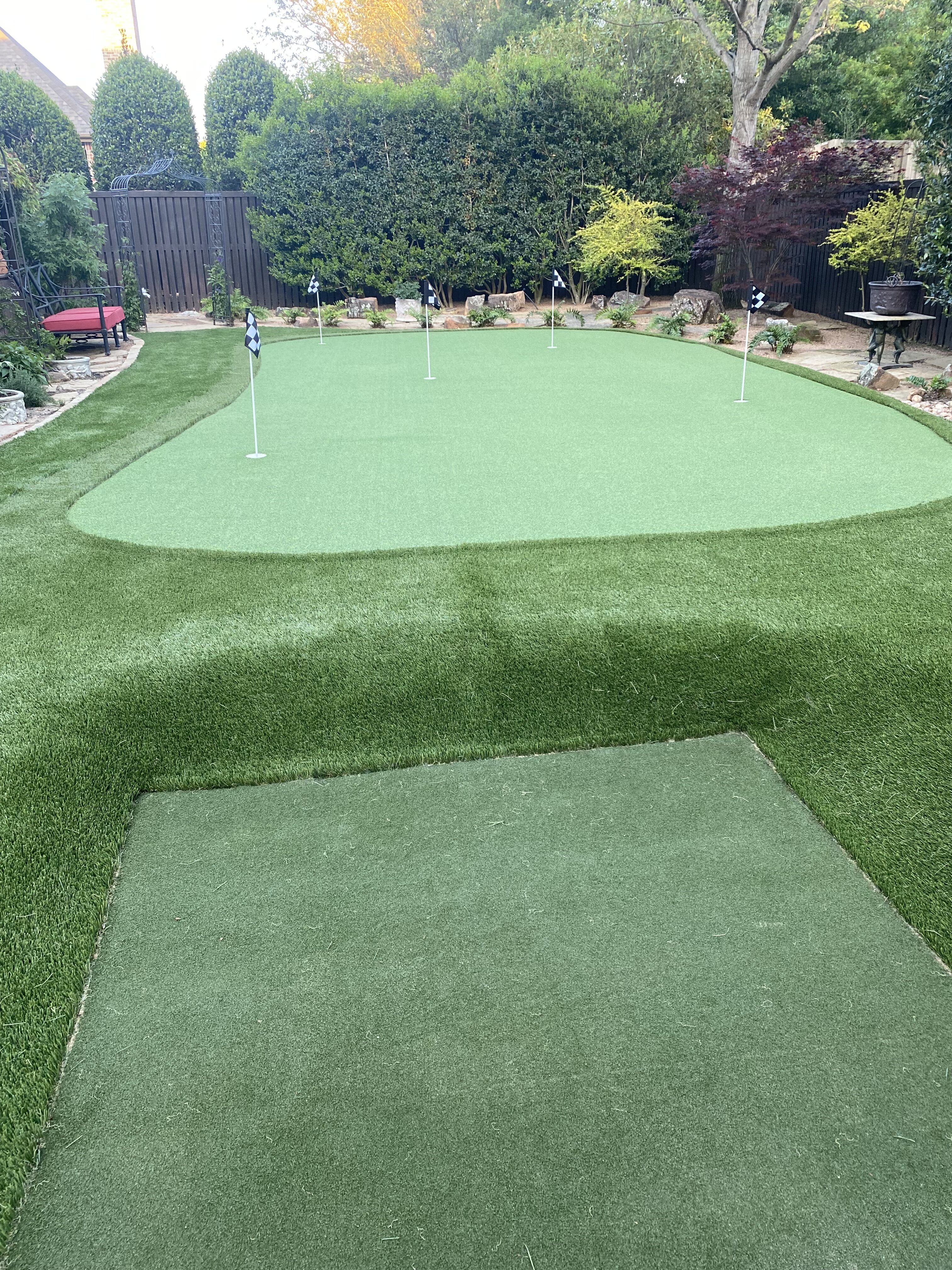 Putting green multi-hole backyard - Green Forever Turf Texas