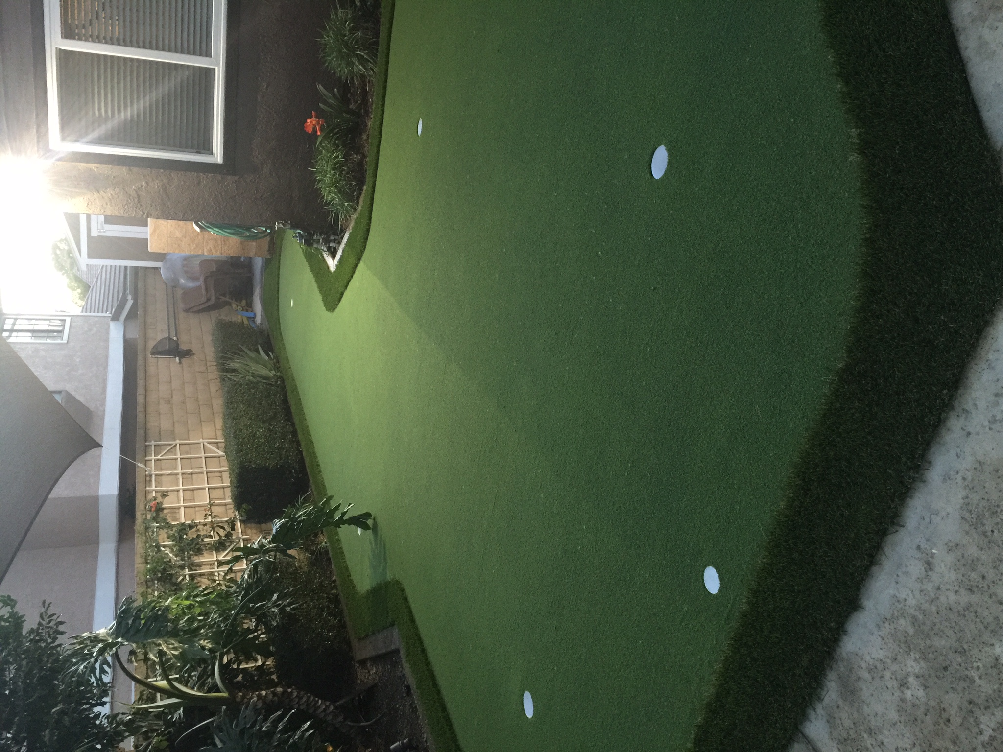 Residential multi-cup putting green on artificial turf - Green Forever Turf Texas