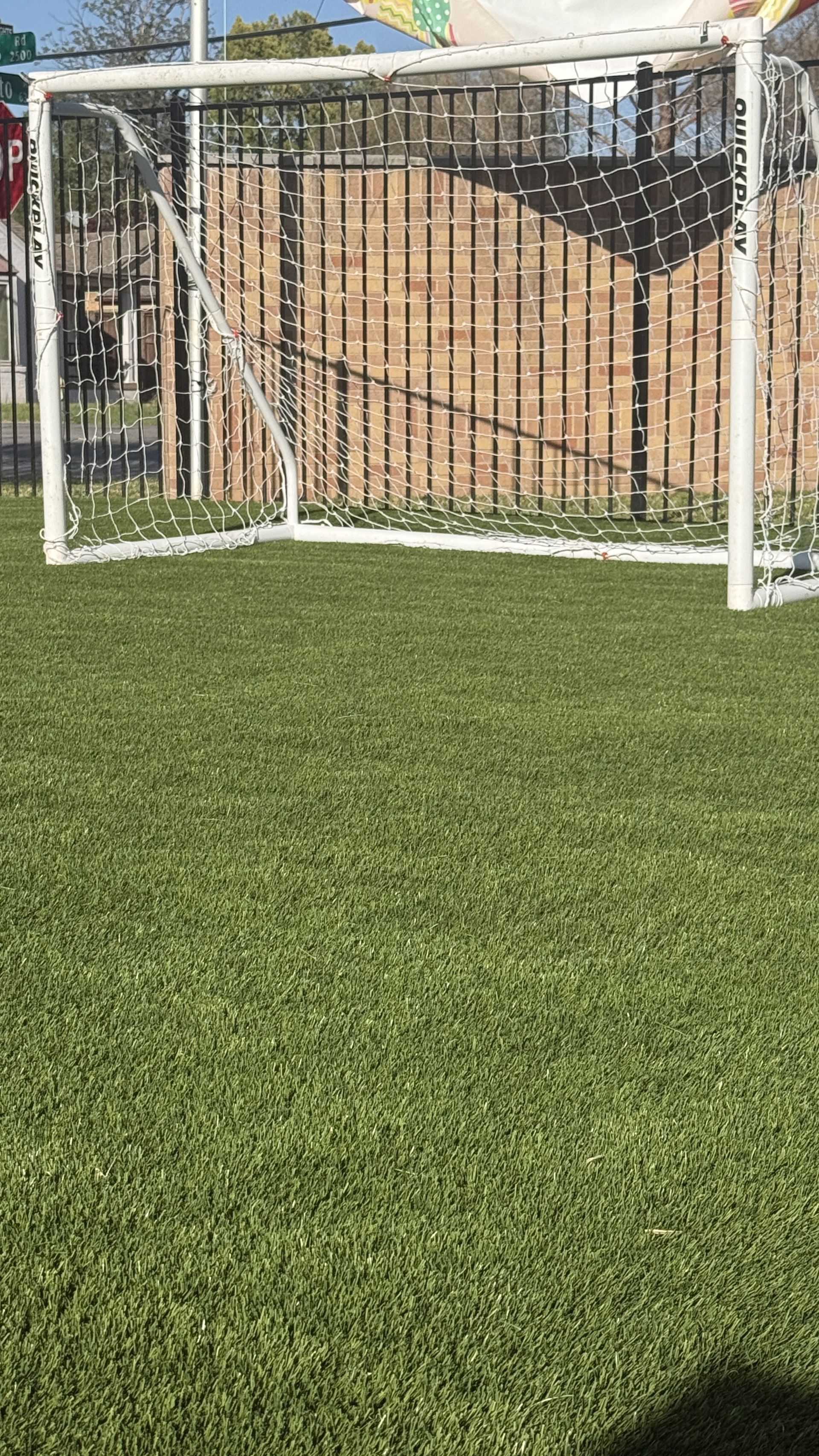 Sports field soccer goal on synthetic turf in Dallas - Green Forever Turf Texas