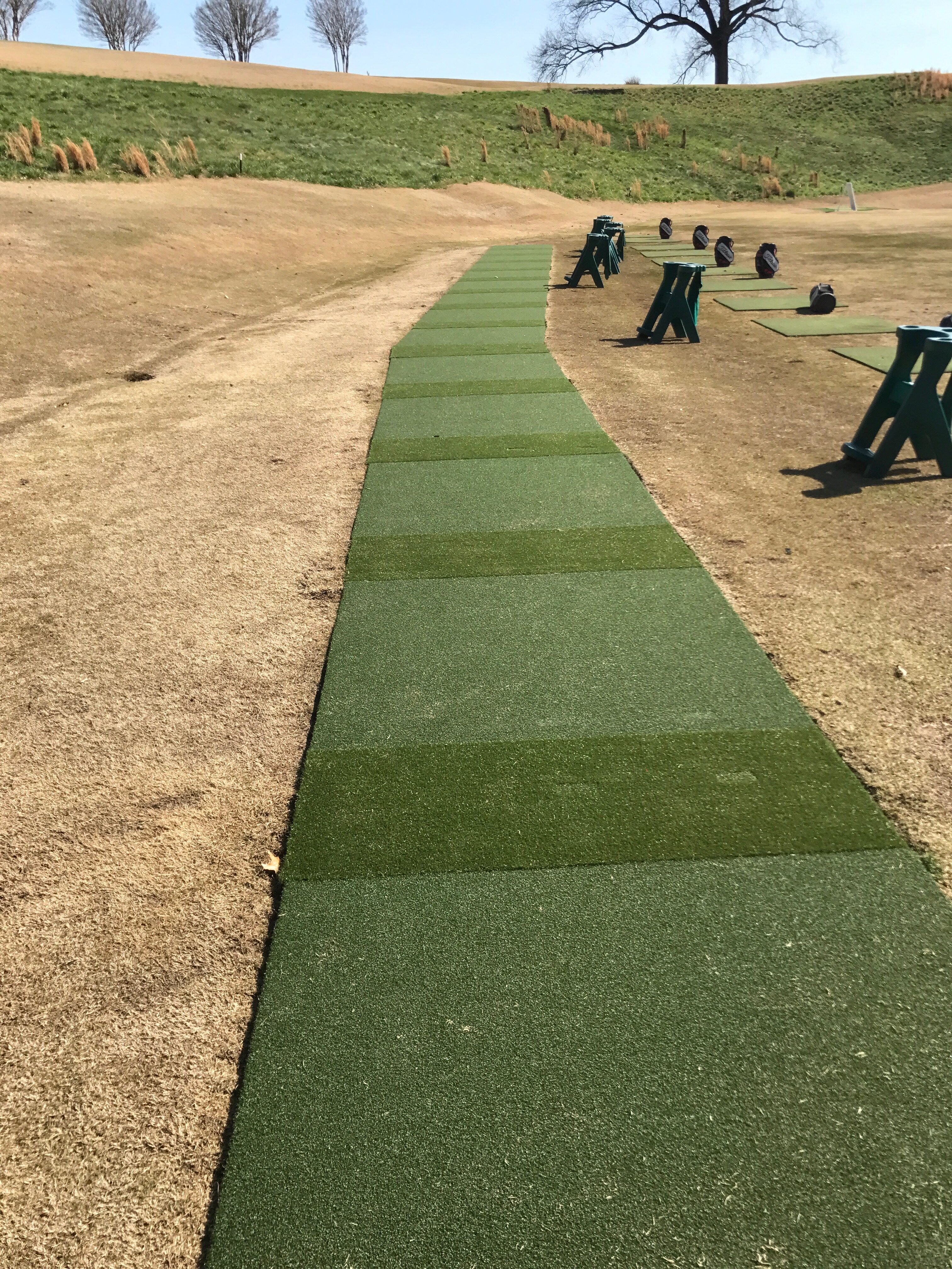 Sports field golf tee strip install - Green Forever Turf Texas