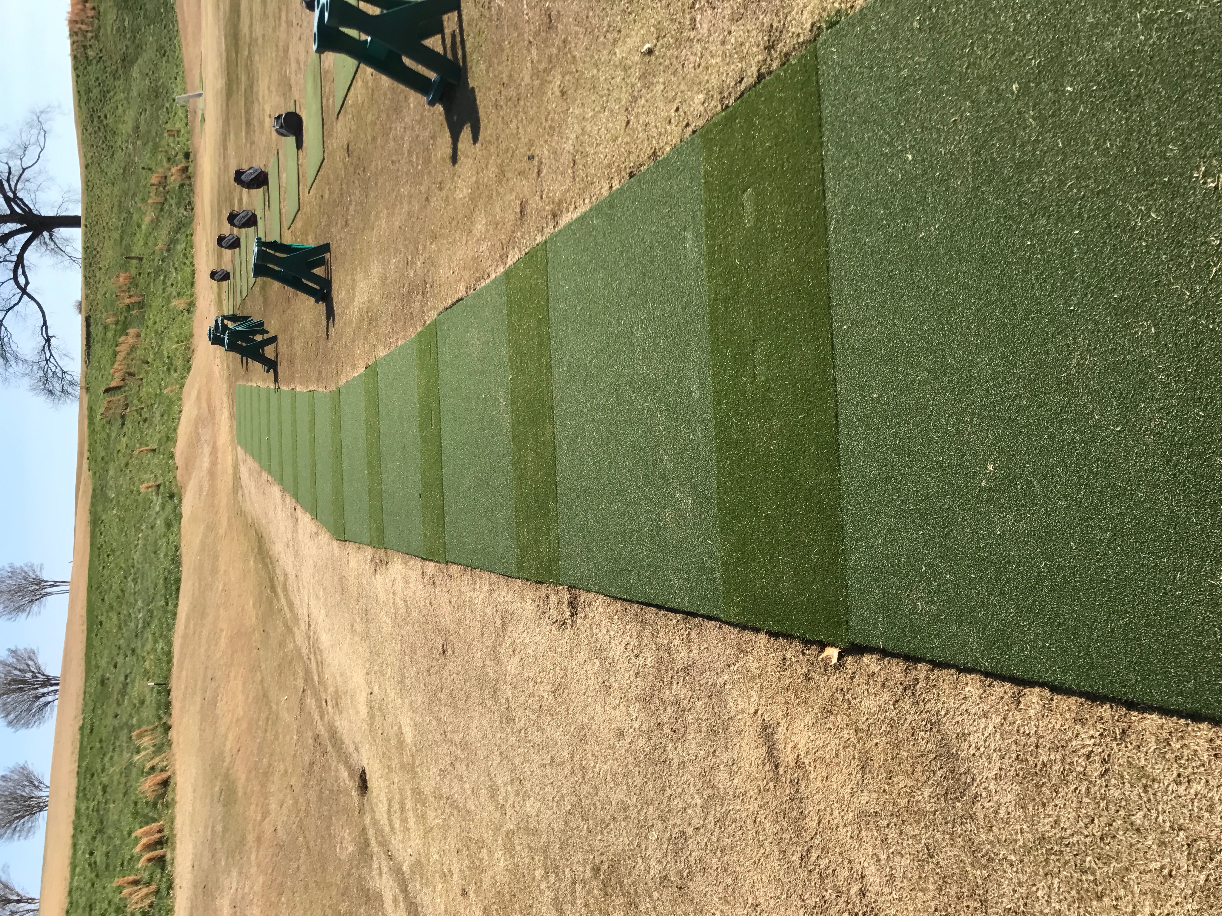Sports field golf tee strip installation - Green Forever Turf Texas