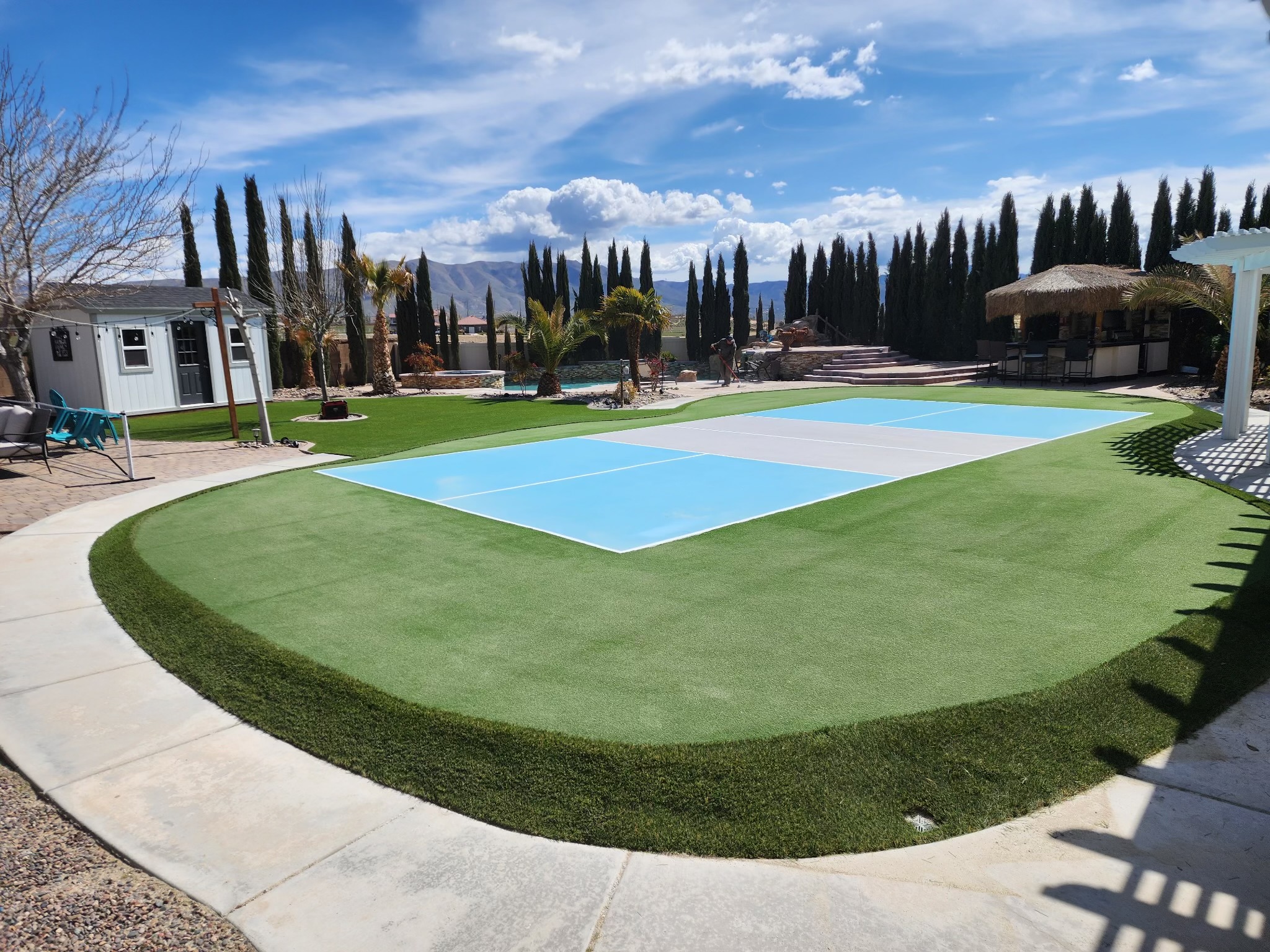 Sports field pickleball court backyard - Green Forever Turf Texas